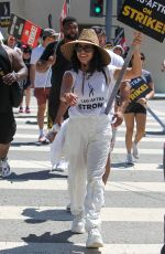 VANESSA HUDGENS at Sag Strike at Warner Brother Studios in Burbank 07/18/2023