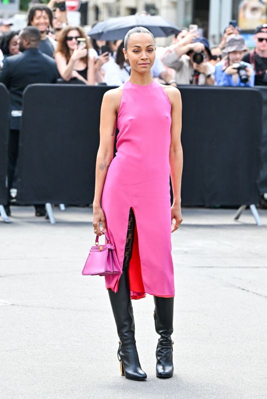 ZOE SALDANA at Fendi Haute Couture Fall/winter 23/24 Show at Paris Fashion Week 07/06/2023