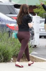 ZOOEY DESCHANEL ina Black Top and Brown Yoga Pants Out in Brentwood 07/05/2023