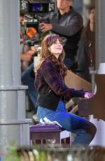 ZOOEY DESCHANEL Plays Piano on the Set of Her New Movie in Atlanta 07/26/2023