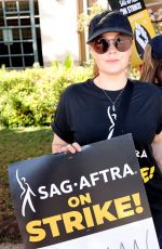 AMY ADAMS at Sag-aftra and Wga Strike at Warner Brothers Studios in Burbank 08/25/2023
