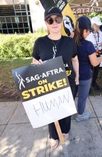 AMY ADAMS at Sag-aftra and Wga Strike at Warner Brothers Studios in Burbank 08/25/2023