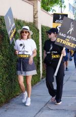 AMY ADAMS at Sag-aftra and Wga Strike at Warner Brothers Studios in Burbank 08/25/2023