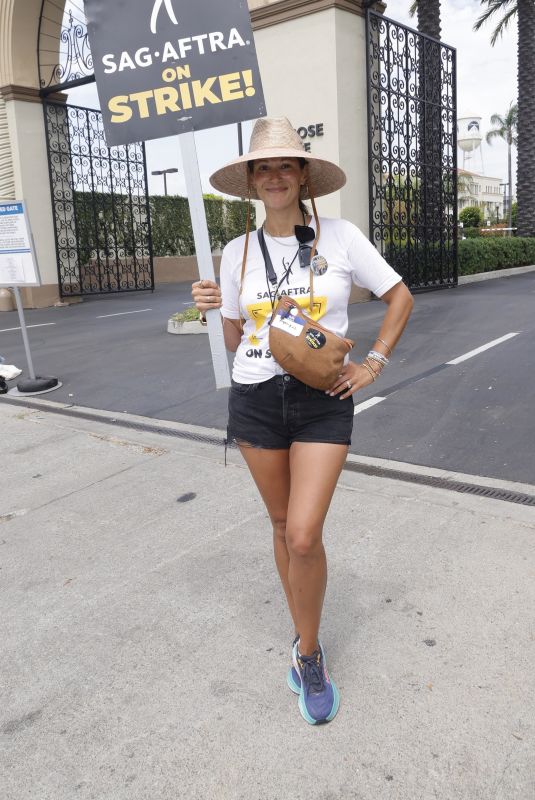 ANGELIQUE CABRAL at Sag Strike at Paramount Studios and Netflix in Hollywood 08/09/2023