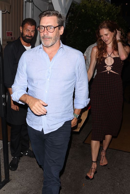 ANNA OSCEOLA and Jon Hamm Out for Dinner at Giorgio Baldi in Santa Monica 08/03/2023