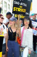 ANNASOPHIA ROBB at Sag-aftra Strike in New York 08/09/2023