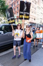 ANNASOPHIA ROBB at Sag-aftra Strike in New York 08/09/2023