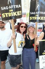 ANNASOPHIA ROBB at Sag-aftra Strike in New York 08/09/2023