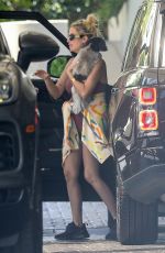 ASHLEY BENSON and Brandon Davis Out for Lunch with Their Dog in Los Angeles 08/23/2023 