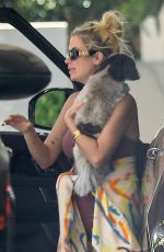 ASHLEY BENSON and Brandon Davis Out for Lunch with Their Dog in Los Angeles 08/23/2023 