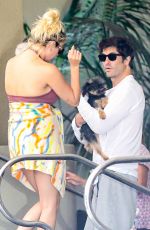 ASHLEY BENSON and Brandon Davis Out for Lunch with Their Dog in Los Angeles 08/23/2023 