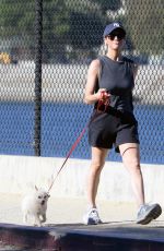 BRITTANY SNOW Out with Her Dog in Los Angeles 08/27/2023