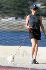 BRITTANY SNOW Out with Her Dog in Los Angeles 08/27/2023