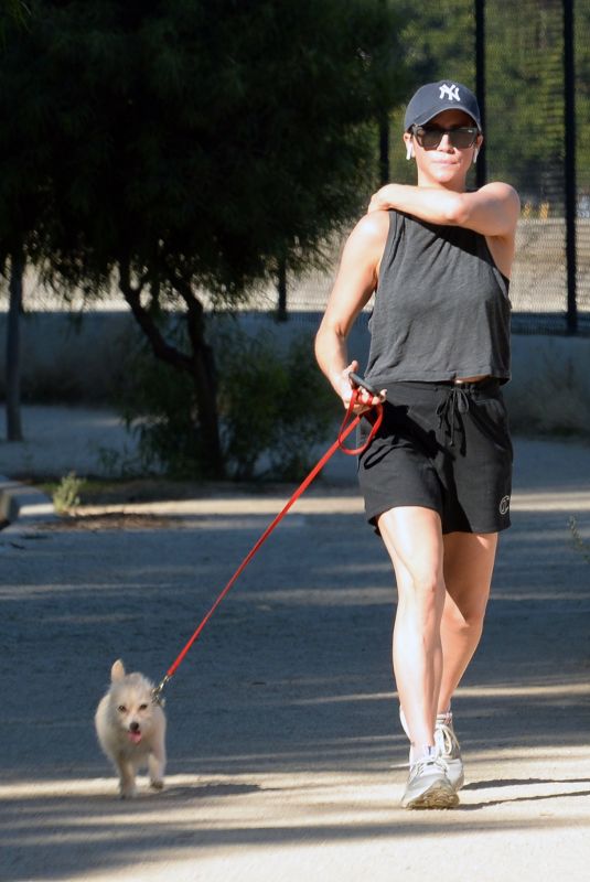 BRITTANY SNOW Out with Her Dog in Los Angeles 08/27/2023