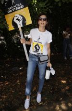 CAMILLA BELLE at SAG-AFTRA and WGA Strike at Warner Brothers Studios in Burbank 08/18/2023