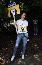 CAMILLA BELLE at SAG-AFTRA and WGA Strike at Warner Brothers Studios in Burbank 08/18/2023
