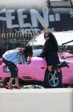 CHARLI XCX and DEVON LEE CARLSON Out Filming in Los Angeles 08/01/2023