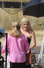 CHIARA MASTROIANNI and CATHERINE DENEVUE on the Set of O Sole Mio 08/22/2023