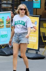 CHLOE SEVIGNY in Denim Shorts Out in New York 07/30/2023