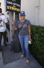 CHRISTINA VIDAL at SAG-AFTRA and WGA Strike at Warner Brothers Studios in Burbank 08/18/2023