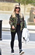 CHRISTINE MCGUINNESS in a Camo Jacket Out in Liverpool 08/25/2023