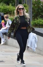 CHRISTINE MCGUINNESS in a Camo Jacket Out in Liverpool 08/25/2023