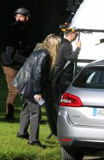 DAKOTA FANNING and ISHANA SHYAMALAN on the Set of The Watchers in Ireland 08/17/2023