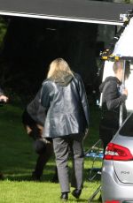DAKOTA FANNING and ISHANA SHYAMALAN on the Set of The Watchers in Ireland 08/17/2023