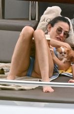 DEMI MOORE in a Blue Bikini on a Yacht in Greek Islands 08/17/2023