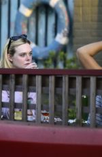 ELLE FANNING Out to Eat with a Friend in Los Angeles 08/16/2023