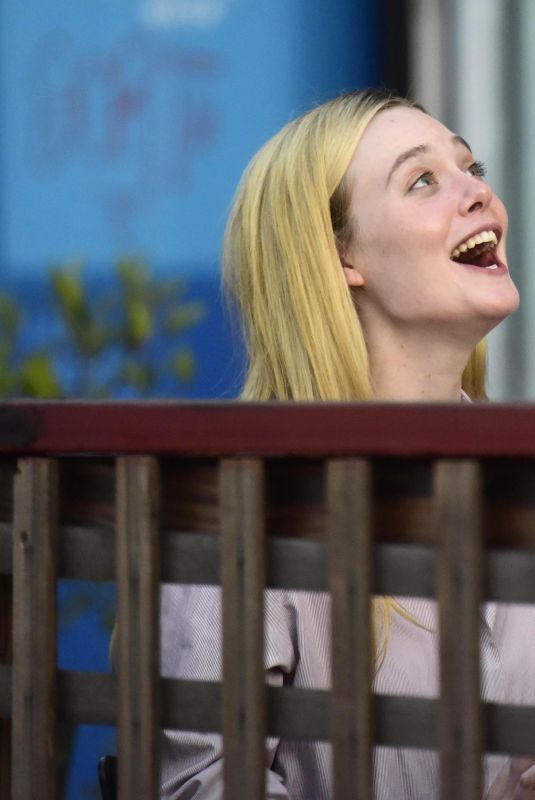 ELLE FANNING Out to Eat with a Friend in Los Angeles 08/16/2023