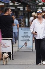 ELLEN BARKIN Out with Her Dog in New York 08/15/2023