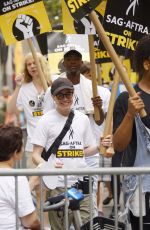 ELLIOT PAGE at Sag-aftra Picket Line in New York 08/15/2023