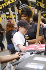 ELLIOT PAGE at Sag-aftra Picket Line in New York 08/15/2023