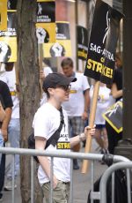 ELLIOT PAGE at Sag-aftra Picket Line in New York 08/15/2023