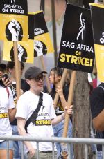 ELLIOT PAGE at Sag-aftra Picket Line in New York 08/15/2023