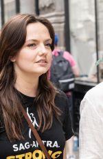 EMILY MEADE at WGA and SAG-AFTRA Strike at Netflix and Warner Bros. Discovery Offices in New York 08/14/2023