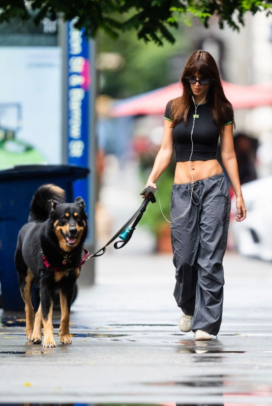 EMILY RATAJKOWSKI Out with Her Dog in New York 08/30/2023