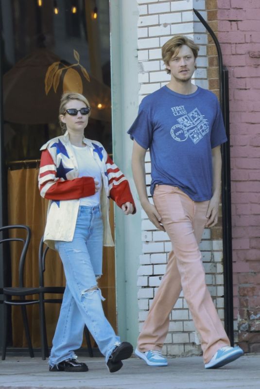 EMMA ROBERTS and Cody John Out for Lunch in Los Angeles 08/07/2023