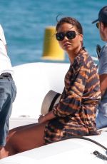 EMMA WEYMOUTH Arrives at Club 55 in Saint Tropez 08/29/2023