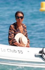EMMA WEYMOUTH Arrives at Club 55 in Saint Tropez 08/29/2023