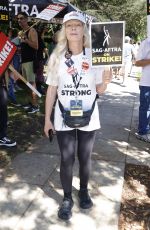 FRANCES FISHER at SAG-AFTRA and WGA Strike at Warner Brothers Studios in Burbank 08/18/2023