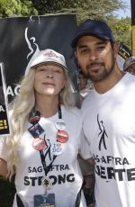 FRANCES FISHER at SAG-AFTRA and WGA Strike at Warner Brothers Studios in Burbank 08/18/2023