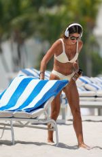 GABY ESPINO in a White Bikini on South Beach 08/10/2023