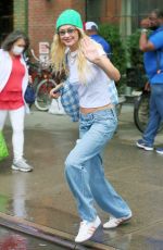 GIGI HADID Leaves a Photoshoot at Bowery Hotel in New York 08/10/2023