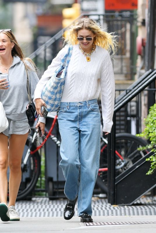 GIGI HADID Out and About in New York 08/10/2023