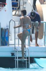 HAILEY BIEBER in Bikini at a Yacht in Cabo San Lucas 08/25/2023