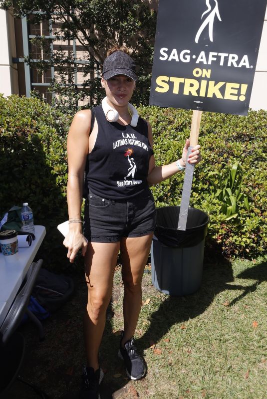 JAINA LEE ORTIZ at SAG-AFTRA and WGA Strike at Warner Brothers Studios in Burbank 08/18/2023