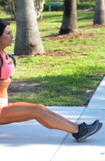 JANET LYNN WEST Workout at a Park in Miami 08/16/2023