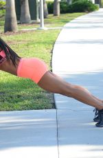 JANET LYNN WEST Workout at a Park in Miami 08/16/2023